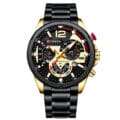 Negro_Dorado Reloj Curren 8395 Acero nuevo + Ajustador