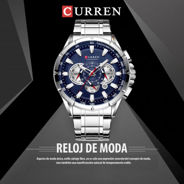Reloj Curren 8363 Hombre Acero inoxidable, elegante + Tarjeta de Garantía