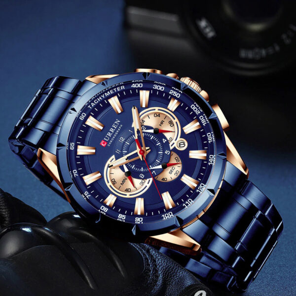 Reloj Curren 8363 Hombre Acero inoxidable, elegante + Tarjeta de Garantía