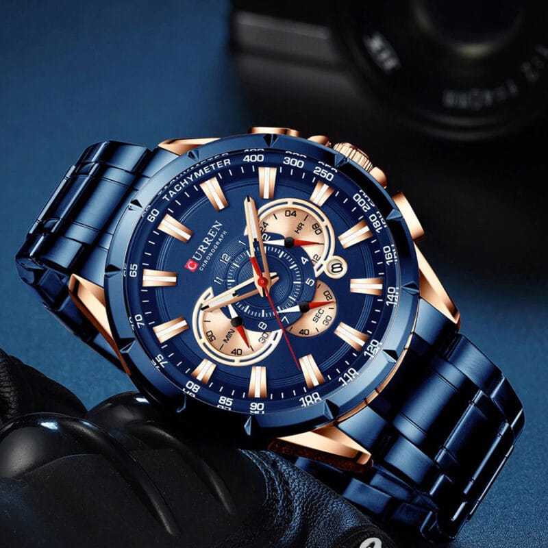 Reloj Curren 8363 Hombre Acero inoxidable, elegante + Tarjeta de Garantía