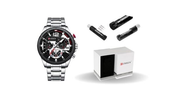 Reloj Curren 8395 Acero nuevo + Ajustador