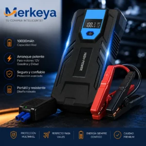 Arrancador portátil portada Arrancador de baterías M33 12V portátil con pantalla LCD y pinzas inteligentes
