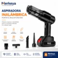 Aspiradora portátil inalámbrica recargable con accesorios multifuncionales para hogar y vehículo