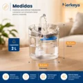 fuente para mascotas transparente con grifo de agua circulante