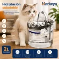fuente de agua para gatos transparente dispensador automatico