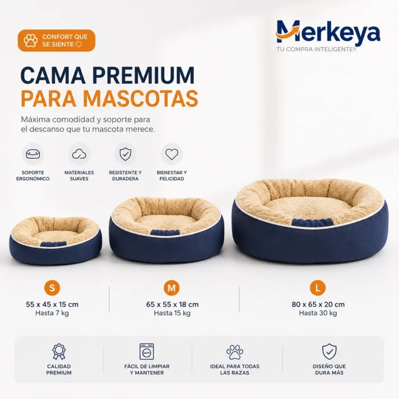 Cama Mía para mascotas disponible en tres tamaños