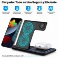 Cargador inalambrico 3 en 1-5 Cargador 3 en 1 portátil para escritorio oficina o mesa de noche