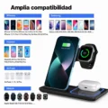Cargador inalambrico 3 en 1-4 Cargador 3 en 1 portátil compatible con muchos modelos