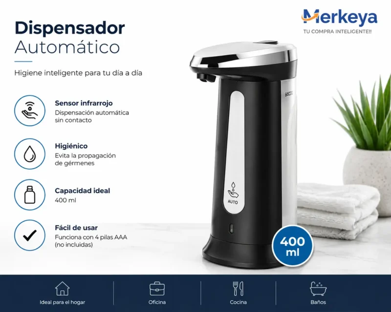 Dispensador de jabon automatico (5) Dispensador de jabón con diseño antigoteo
