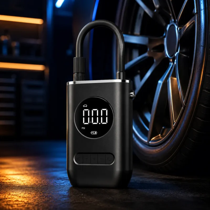 inflador de llantas portatil electrico recargable para carro, moto y bicicleta