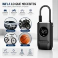 Inflador portatil con adaptadores para balones y neumaticos