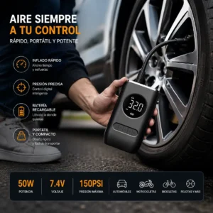compresor de aire de mano merkeya kit completo con cable usb c