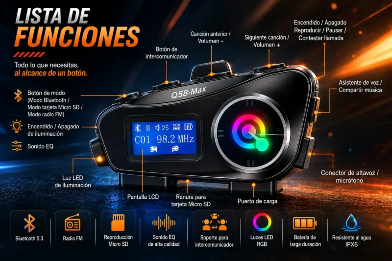 Intercomunicador Bluetooth Q58-Max Dual Pack