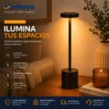 Lampara Led De Mesa Tactil Xg912 (1) Detalle de luz LED tricolor en lámpara de mesa táctil recargable