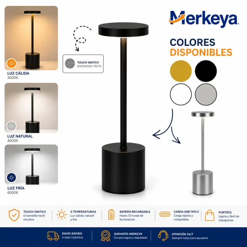 Lampara Led De Mesa Tactil Xg912 (5) Lámpara de diseño minimalista para iluminación de salas modernas.