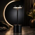 Lampara Led De Mesa Tactil Xg912 (6) Lámpara decorativa negra con luz cálida para dormitorio.