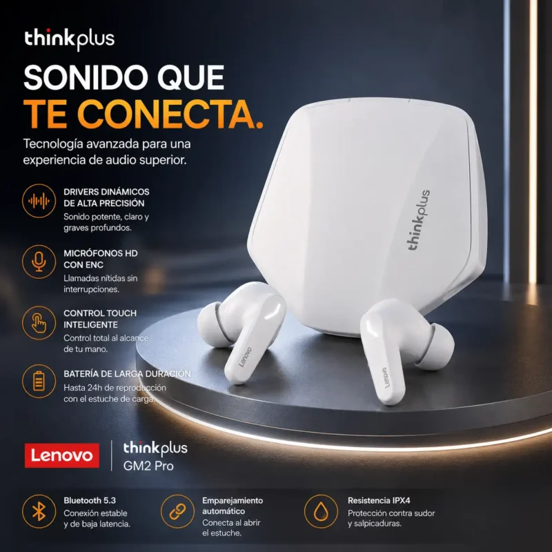 Lenovo ThinkPlus GM2 Pro (10) Auriculares in-ear Lenovo ThinkPlus GM2 Pro para videojuegos y música