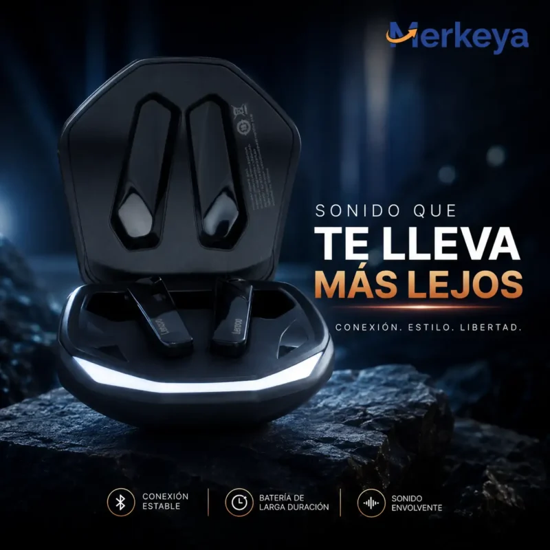 Lenovo ThinkPlus GM2 Pro (8) Auriculares Lenovo ThinkPlus GM2 Pro con almohadillas y luces LED