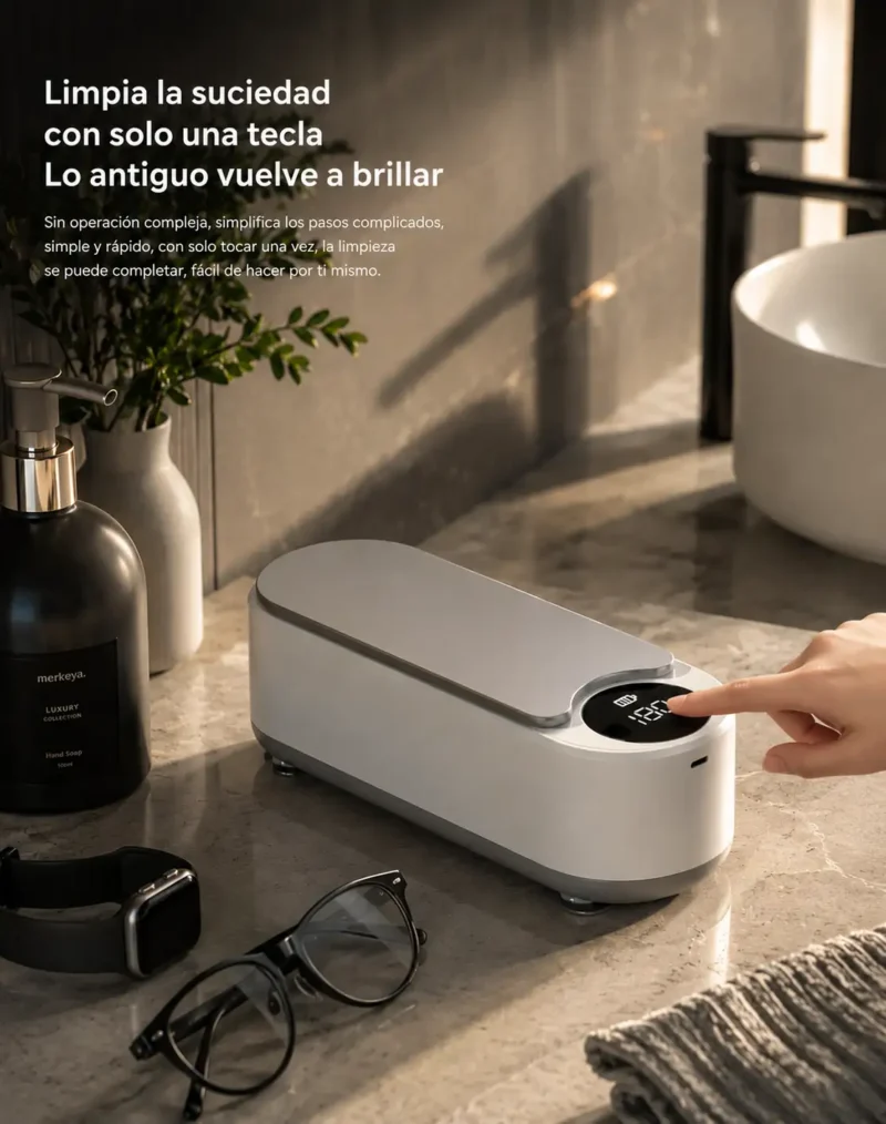 Limpiador ultrasonico para joyas y gafas (4) Limpiador compacto para llaves, gafas, brochas y accesorios compatibles