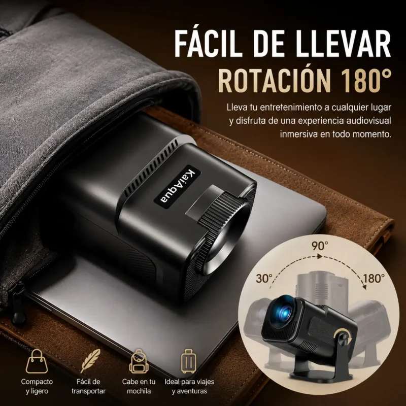 MIni proyector portatil (3) Soporte giratorio 180 grado