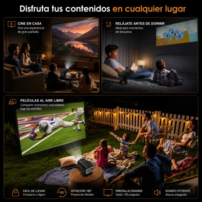 MIni proyector portatil (4) Proyector Magcubic HY320 en cualquier lugar