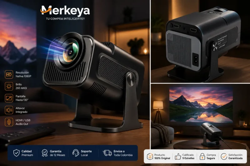 MIni proyector portatil (6) Conectividad HDMI USB y Audio del HY320