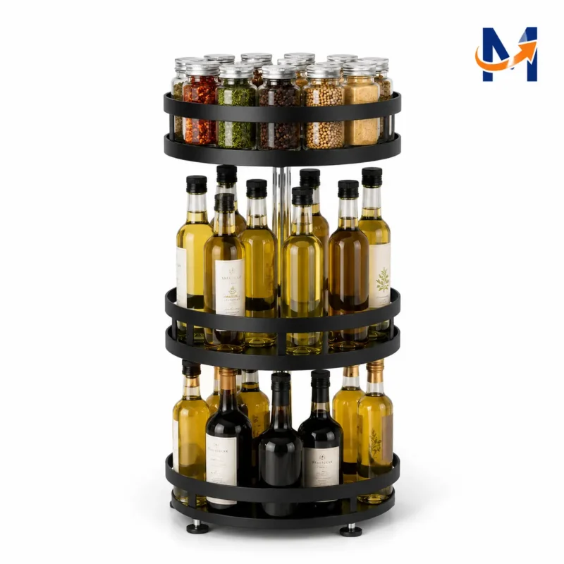 Organizador giratorio 360 (3) Organizador lazy susan 360 de tres niveles para condimentos