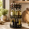 Organizador giratorio 360 (4) Soporte giratorio de cocina para especias, aceites y salsas