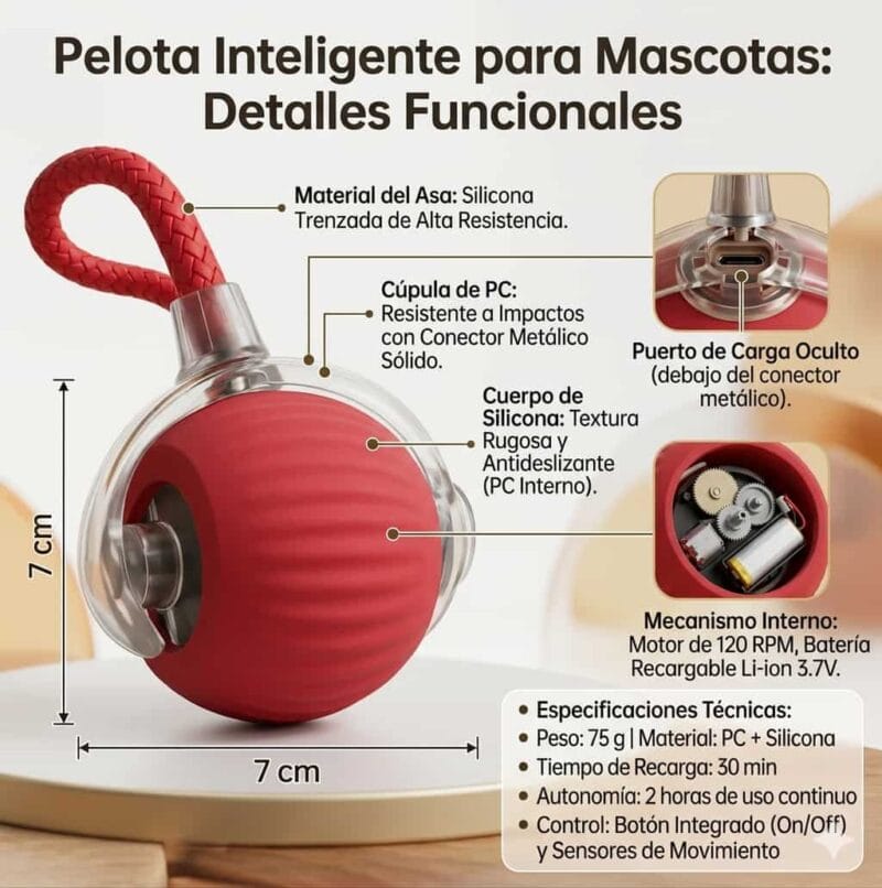Pelota Inteligente interactiva (8) Pelota recargable USB para gatos