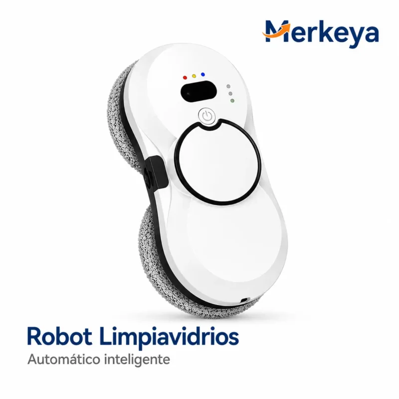 Robot limpiavidrios automatico (2) Robot limpiador de vidrios automático con control remoto y paños reutilizables