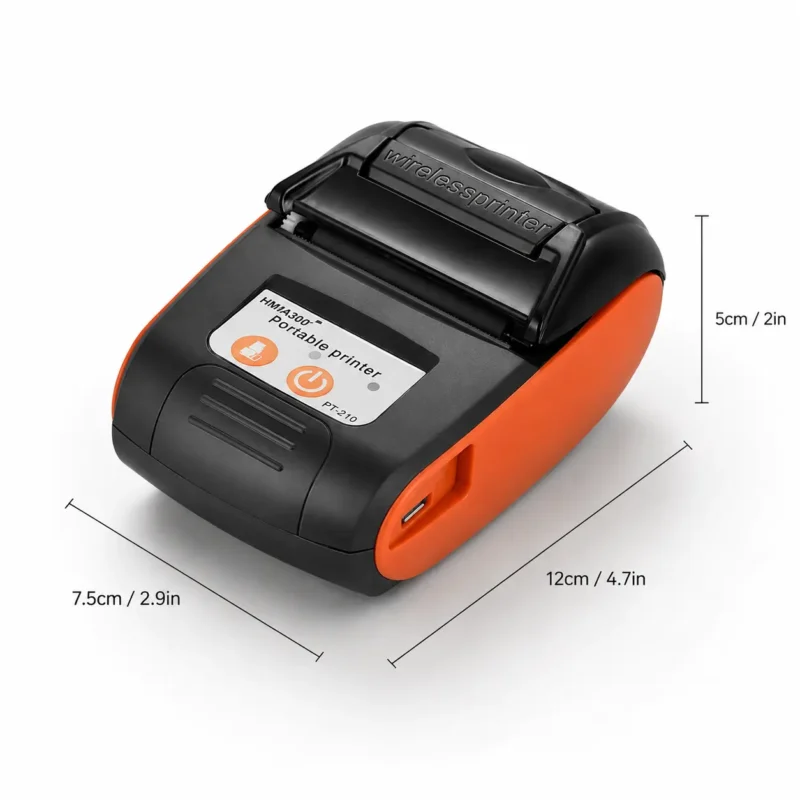 Impresora GOOJPRT PT-210 portátil color negro con lateral naranja